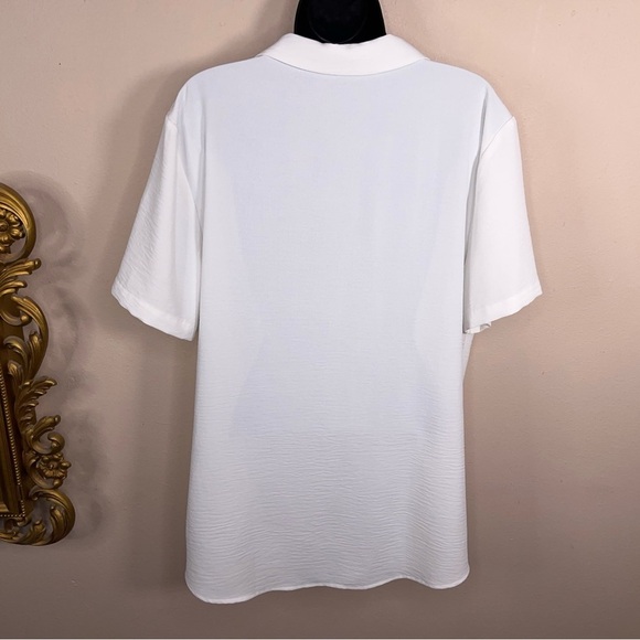 Large Hilary Radley Oversized Fit Neutral Relaxed Womens Top Collar Accent - Picture 4 of 13